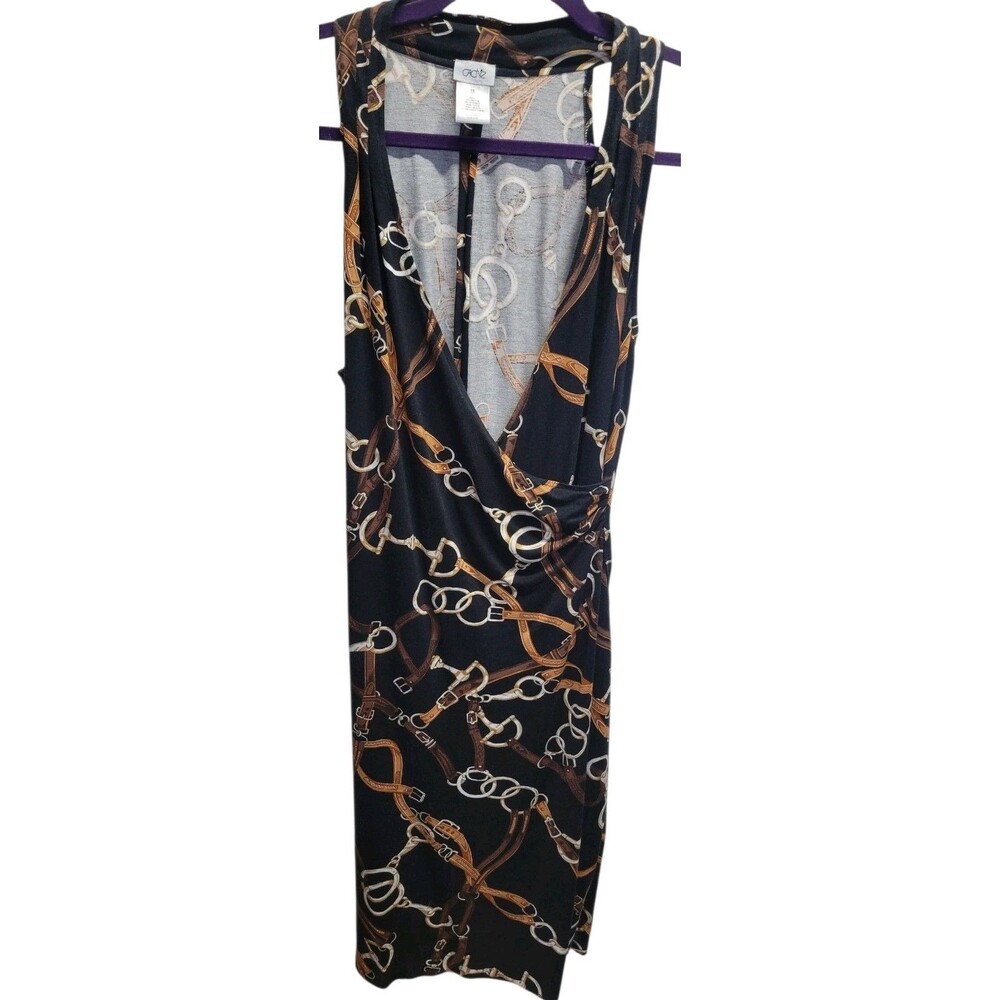 VtgY2K Cache Print‎ Halter Buckle Stretch Mini Dress Size M